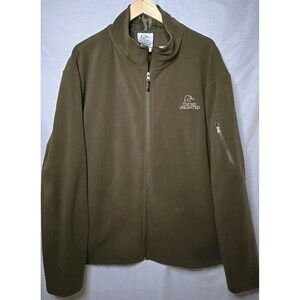 Ducks Unlimited XXL Fleece Full Zip Jacket Men Large Green Hiking Outdoor Pocket
